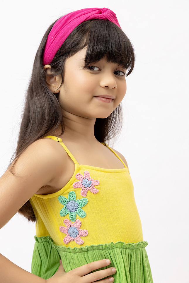 Multicolor Crochet Double Gauze Dress